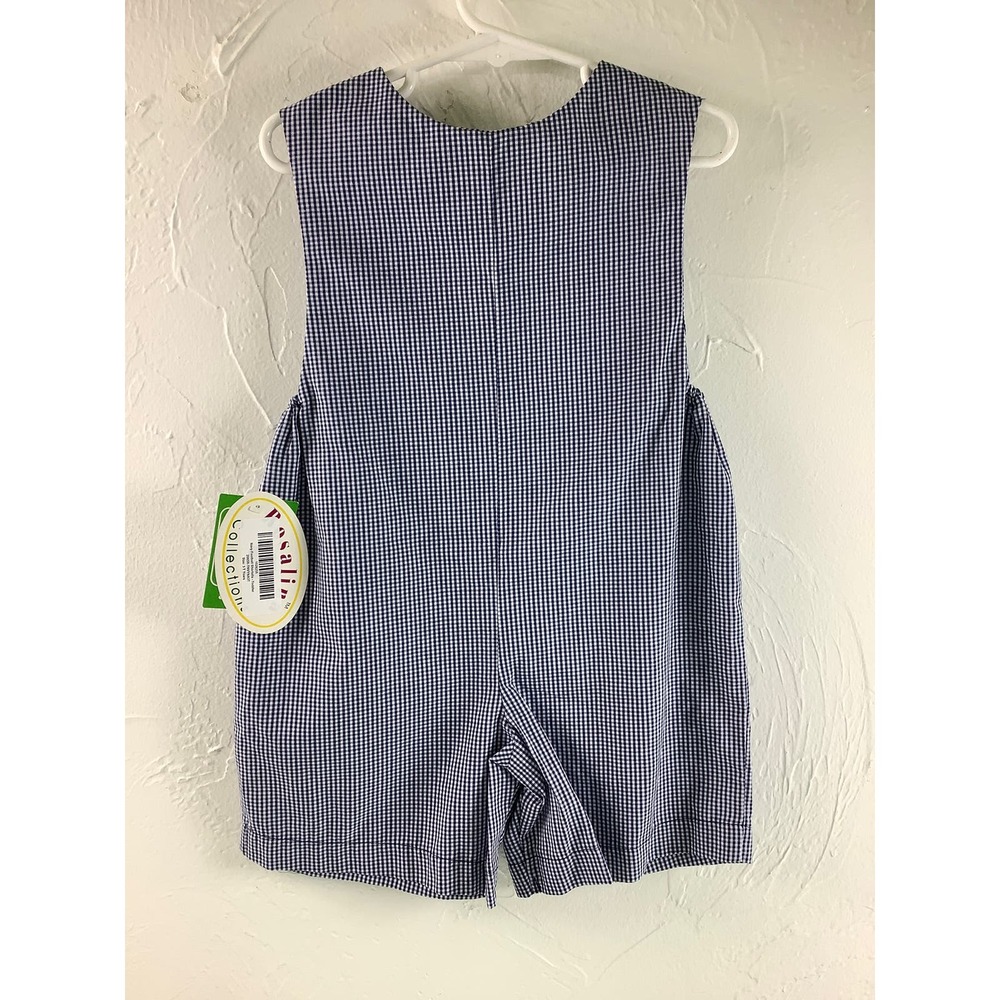 Sir John Smocked Navy Football Shortalls toddler size 3T NWT - Picture 3 of 11